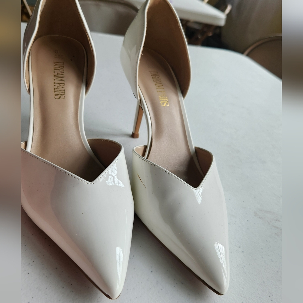Dream Pairs Women's White Stiletto Heels